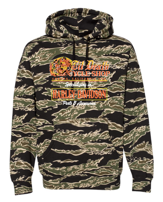 Tiger Stripe Skull Motor Logo Hoodie